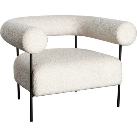 District Accent Chair in Ivory Boucle Fabric by Diamond Sofa at Eve Furniture