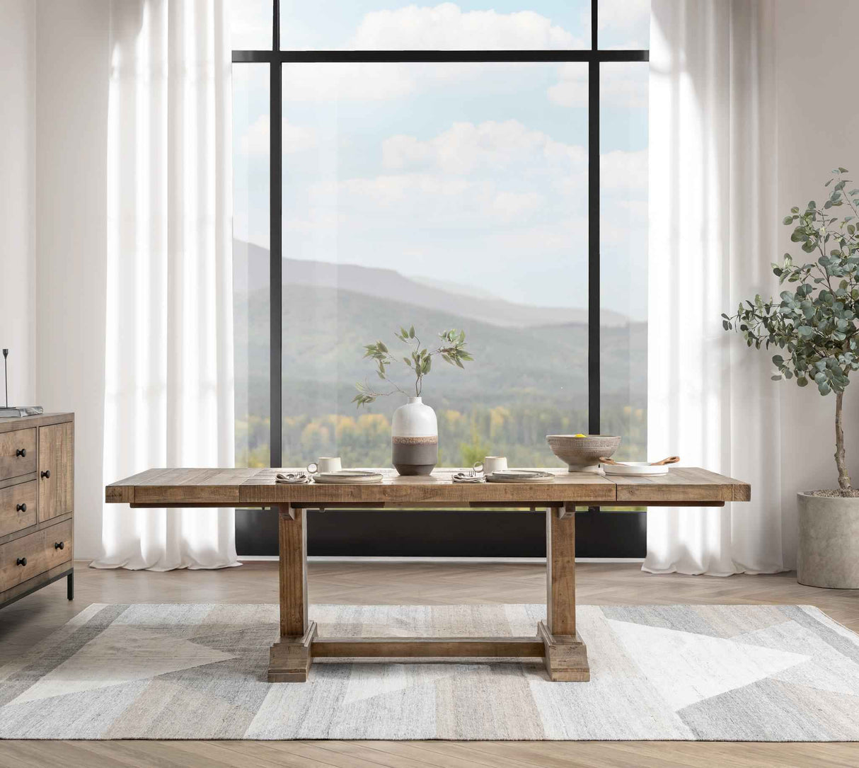 Dita Warm Natural Extendable Dining Table by Classic Home at Eve Furniture