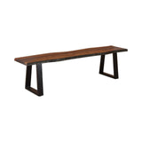 Ditman Gray Sheesham/Black Live Edge Dining Bench by Coaster at Eve Furniture