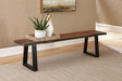 Ditman Gray Sheesham/Black Live Edge Dining Bench by Coaster at Eve Furniture