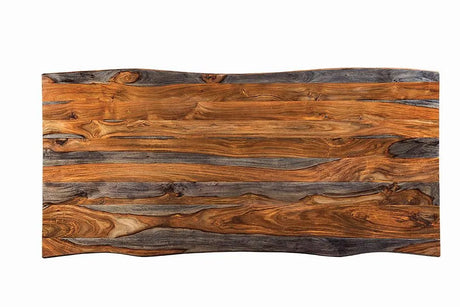 Ditman Gray Sheesham/Black Live Edge Dining Table by Coaster at Eve Furniture