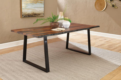 Ditman Gray Sheesham/Black Live Edge Dining Table by Coaster at Eve Furniture