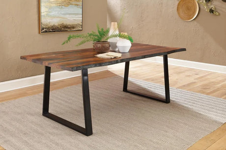 Ditman Gray Sheesham/Black Live Edge Dining Table by Coaster at Eve Furniture