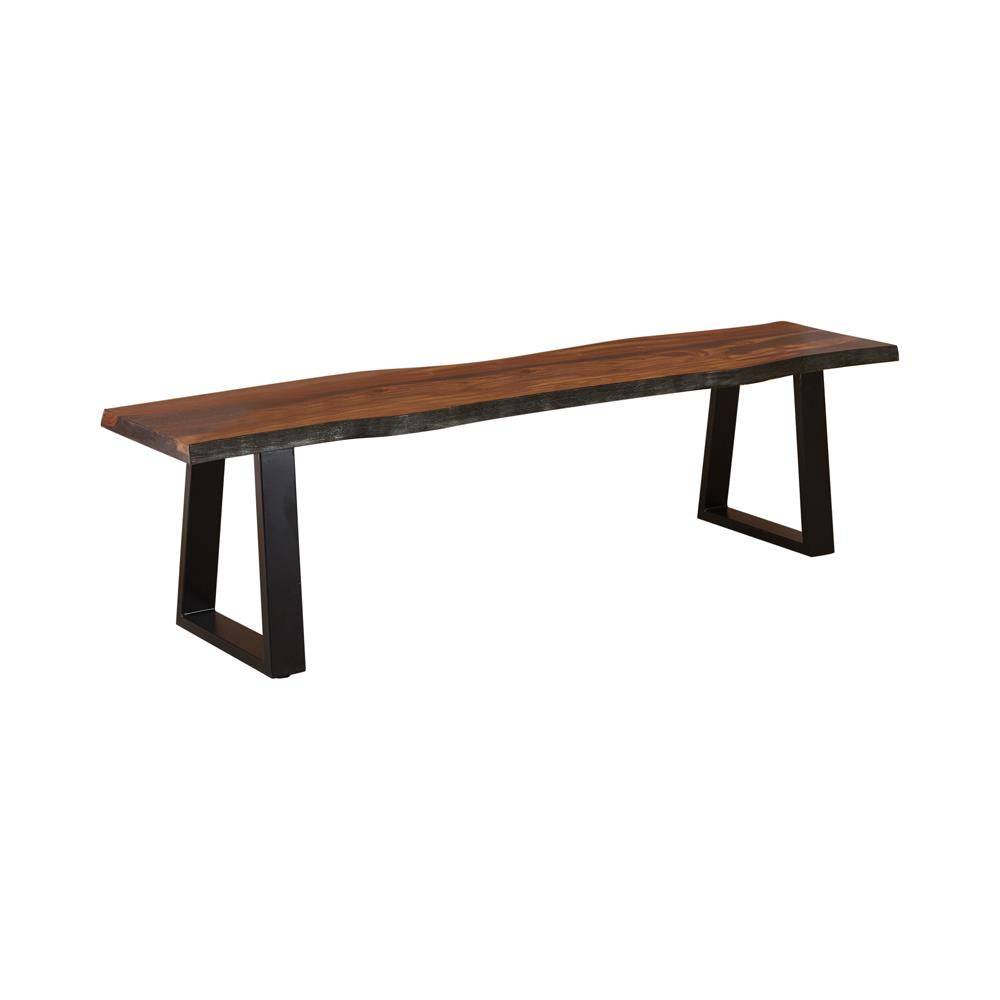 Ditman Gray Sheesham/Black Live Edge Dining Bench