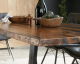 Ditman Gray Sheesham/Black Live Edge Dining Table