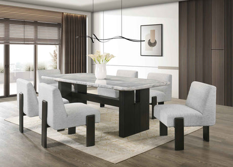 Diva Gray Genuine Marble 7-Piece Dining Room Set by Happy Homes at Eve Furniture