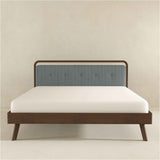 Divan Solid Wood King Bed with Fabric Upholstered Headboard by Ashcroft Imports at Eve Furniture