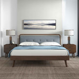Divan Solid Wood King Bed with Fabric Upholstered Headboard by Ashcroft Imports at Eve Furniture