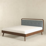 Divan Solid Wood King Bed with Fabric Upholstered Headboard by Ashcroft Imports at Eve Furniture