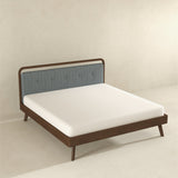 Divan Solid Wood King Bed with Fabric Upholstered Headboard by Ashcroft Imports at Eve Furniture