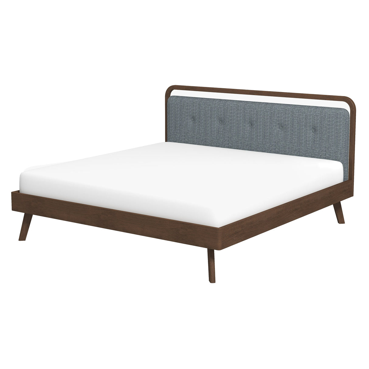 Divan Solid Wood King Bed with Fabric Upholstered Headboard by Ashcroft Imports at Eve Furniture