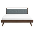 Divan Solid Wood King Bed with Fabric Upholstered Headboard by Ashcroft Imports at Eve Furniture