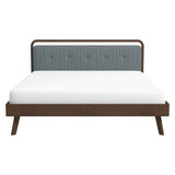 Divan Solid Wood King Bed with Fabric Upholstered Headboard by Ashcroft Imports at Eve Furniture