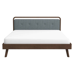 Divan Solid Wood King Bed with Fabric Upholstered Headboard by Ashcroft Imports at Eve Furniture