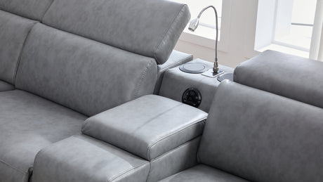 Divani Grey 7-Piece Power Reclining Sectional by New Era Furniture US at Eve Furniture
