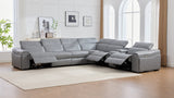 Divani Grey 7-Piece Power Reclining Sectional by New Era Innovations at Eve Furniture