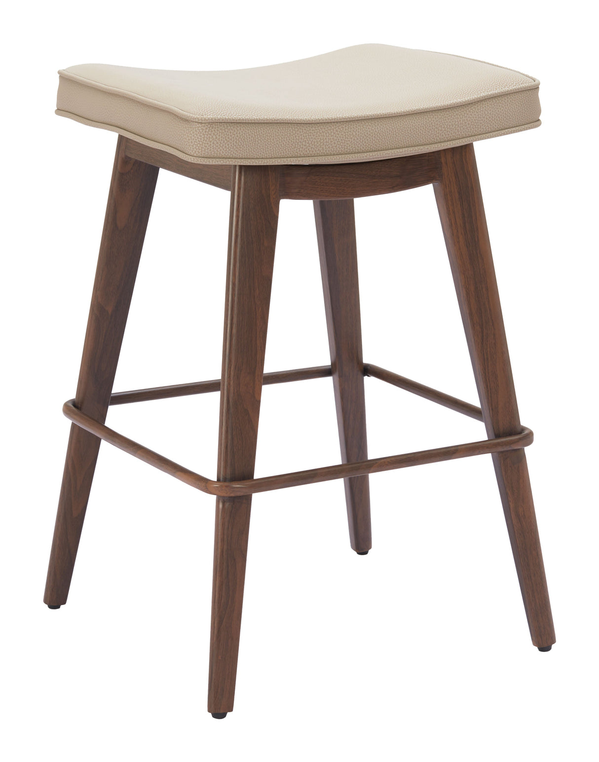 Divat Beige & Walnut Counter Stool (Set of 2) by Zuomod at Eve Furniture