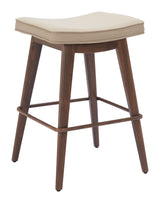 Divat Beige & Walnut Counter Stool (Set of 2) by Zuomod at Eve Furniture
