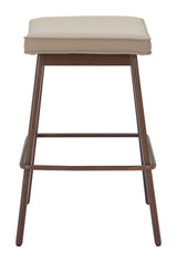 Divat Beige & Walnut Counter Stool (Set of 2) by Zuomod at Eve Furniture