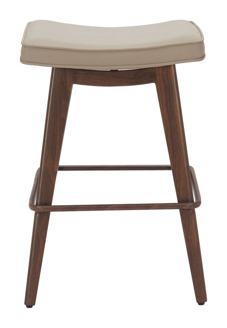 Divat Beige & Walnut Counter Stool (Set of 2) by Zuomod at Eve Furniture