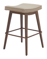 Divat Beige & Walnut Counter Stool (Set of 2) by Zuomod at Eve Furniture