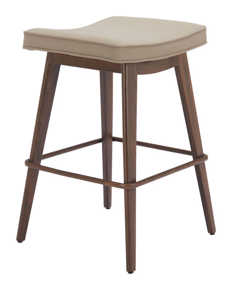 Divat Beige & Walnut Counter Stool (Set of 2) by Zuomod at Eve Furniture