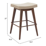 Divat Beige & Walnut Counter Stool (Set of 2) by Zuomod at Eve Furniture