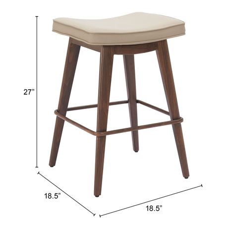 Divat Beige & Walnut Counter Stool (Set of 2) by Zuomod at Eve Furniture