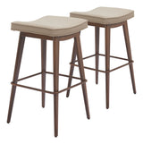 Divat Beige & Walnut Counter Stool (Set of 2) by Zuomod at Eve Furniture
