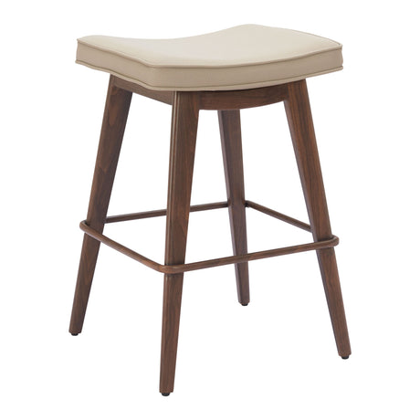 Divat Counter Stool Beige & Walnut by Zuomod at Eve Furniture