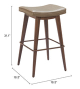 Divat Taupe & Walnut Barstool (Set of 2) by Zuomod at Eve Furniture