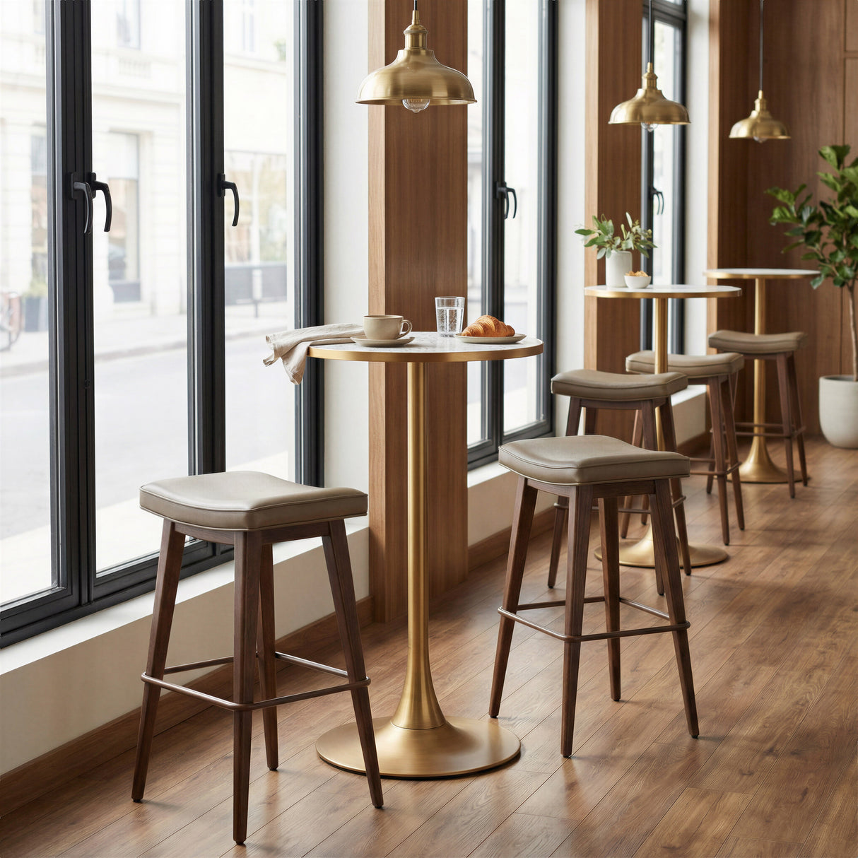 Divat Taupe & Walnut Barstool (Set of 2) by Zuomod at Eve Furniture