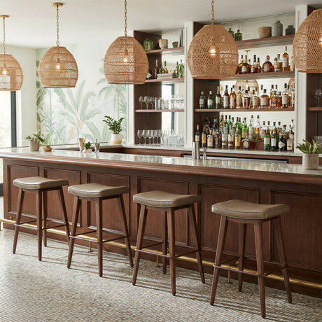 Divat Taupe & Walnut Barstool (Set of 2) by Zuomod at Eve Furniture