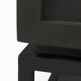 Divina Black-Brown Wood w/ White Marble Top and Black Metal Base 1 Drawer Side Table by Mercana at Eve Furniture