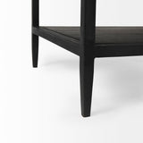 Divina Black-Brown Wood w/ White Marble Top and Black Metal Base 1 Drawer Side Table by Mercana at Eve Furniture