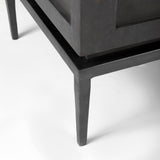 Divina Black-Brown Wood w/ White Marble Top and Black Metal Base Accent Cabinet by Mercana at Eve Furniture