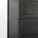 Divina Black-Brown Wood w/ White Marble Top and Black Metal Base Accent Cabinet by Mercana at Eve Furniture