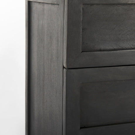 Divina Black-Brown Wood w/ White Marble Top and Black Metal Base Accent Cabinet by Mercana at Eve Furniture