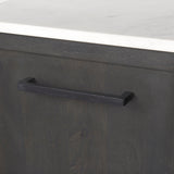 Divina Black-Brown Wood w/ White Marble Top and Black Metal Base Sideboard by Mercana at Eve Furniture