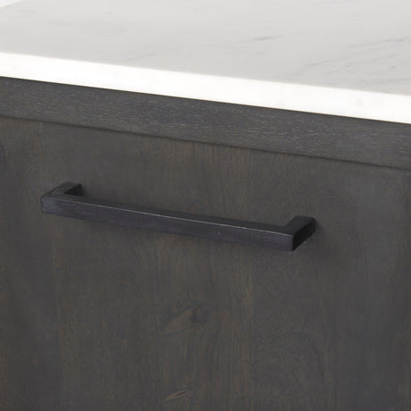 Divina Black-Brown Wood w/ White Marble Top and Black Metal Base Sideboard by Mercana at Eve Furniture
