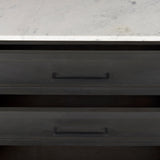 Divina Black-Brown Wood w/ White Marble Top and Black Metal Base Sideboard by Mercana at Eve Furniture