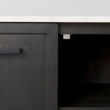 Divina Black-Brown Wood w/ White Marble Top and Black Metal Base Sideboard by Mercana at Eve Furniture
