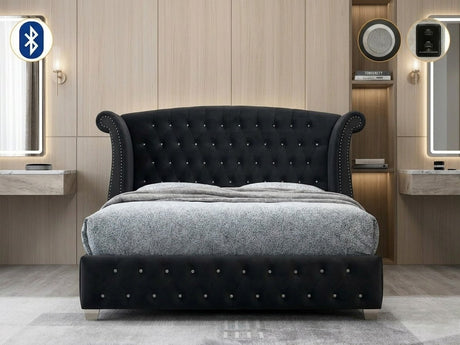 Divina Black Platform Queen bed by New Era Innovations at Eve Furniture