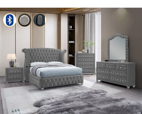 Divina Grey Platform Bedroom Set by New Era Innovations at Eve Furniture