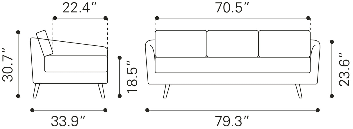 Divinity Brown Sofa by Zuomod at Eve Furniture