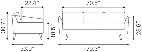 Divinity Brown Sofa by Zuomod at Eve Furniture