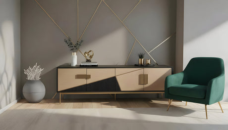 Divolia Black and Grey TV Console by New Era Innovations at Eve Furniture