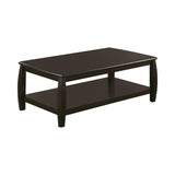 Dixon Espresso Rectangular Coffee Table with Lower Shelf