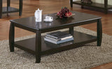 Dixon Espresso Rectangular Coffee Table with Lower Shelf