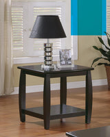 Dixon Square End Table with Bottom Shelf Espresso